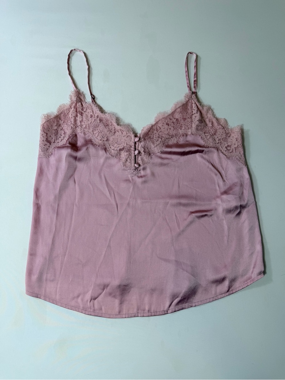 Abercrombie & Fitch Pink Blush Lace Satin Cami Size Large